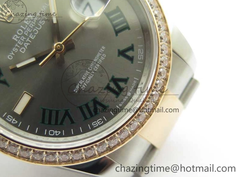 126281 Bracelet BP Gray DateJust Oyster 1:1 Best on Edition Maker RG SS 36 Roman Dial 0417